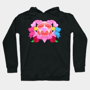 DiceHeart - Pan Banner, Red Dice Hoodie